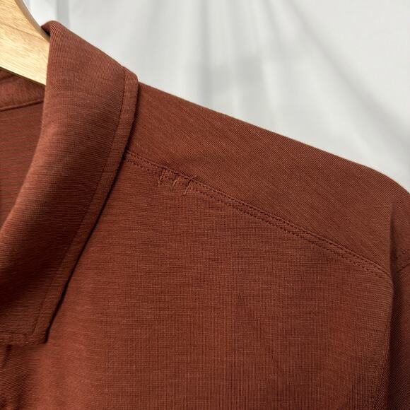 Lululemon Shirt Mens Large Evolution Polo Ancient Copper Performance Stretch - Picture 4 of 7